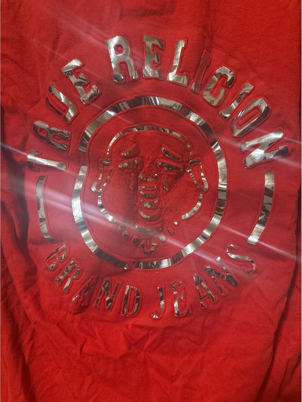 True Religion Brand Jeans Red Graphic T-Shirt Large